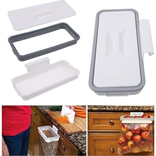 Square Garbage Bag Holder Storage Racks Trash Bag Cupboard Door Hanging Drawer Kitchen Accessaries Economic Convenient