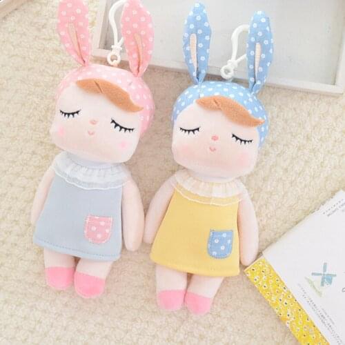Cute Angela Pendant Keychain Plush Rabbit Doll Unique Gift Sweet Baby Plush Doll for Kids Toys for Girls Princess Keychain Plush