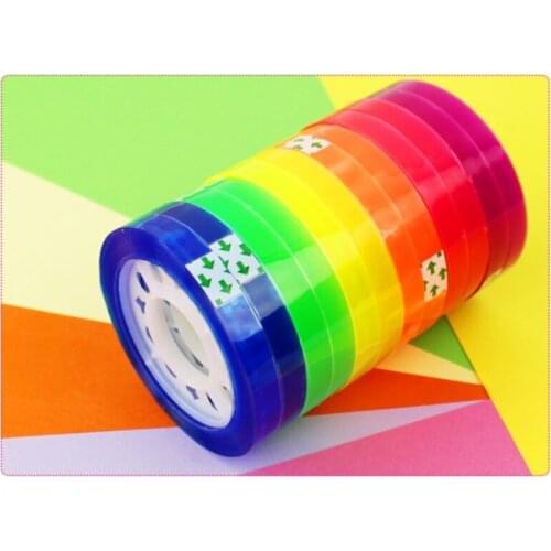K92C Multi-purpose 12 Pcs Clear Transparent Tape Great for Arts Crafts Labeling and Color Gift Wrapping Tape Easy Clean