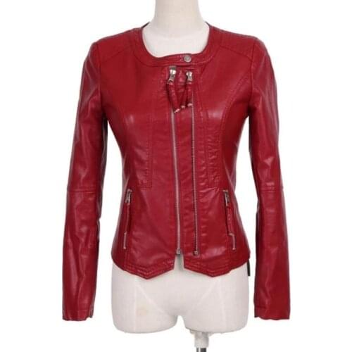 Motorcycle Leather Clothing Female Jackets New 2021 PU Leather Jacket Women Clothes Short Slim Leather Coat Women Coats Black