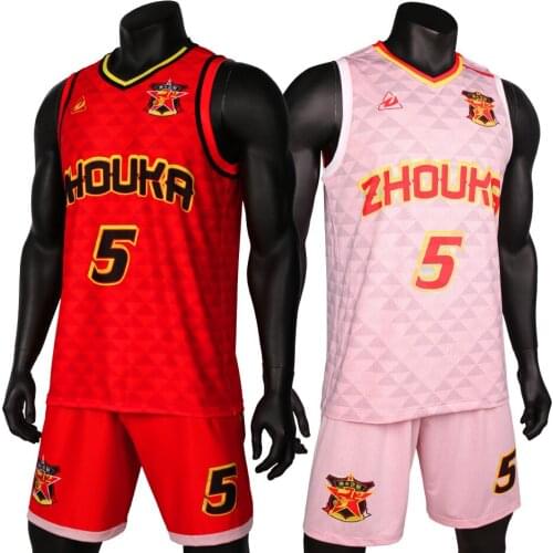 Can wear on both side basketball jersey men sportswear unique basketball wear breathable basketball uniform for sale