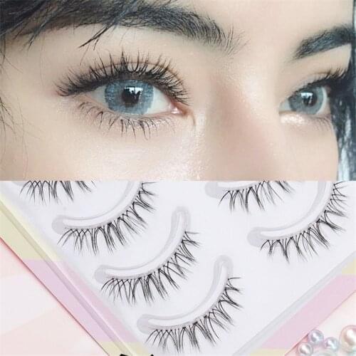 False Eyelashes Naturally Simulated Thick Transparent Stem Fake Eyelashes Glimmer Beginner Makeup Tools Lashes