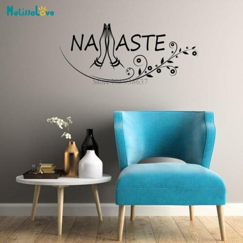 Namaste Decal Sticker Hindu Hinduism Yoga Meditation Room Living Room bedroom Yoga Studio Decor Vinyl Wall Sticker BA612