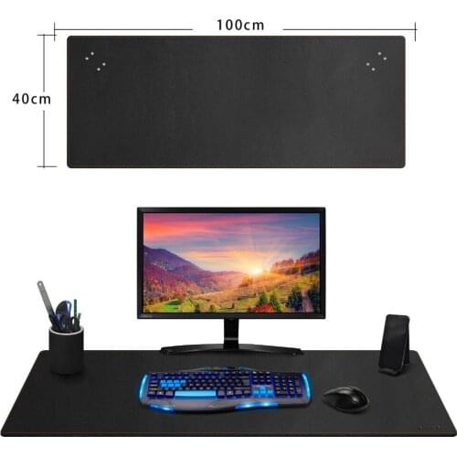 Desk Pads Artificial Leather Laptop Mat with Penholder and Phone Stands, 39.3" x 15.7" Large Extended Multifunctional Mouse Pad