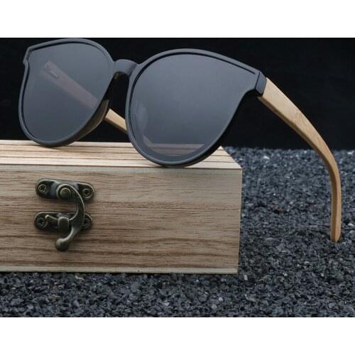 Natural Bamboo Wrap PC Frame 2021 Fashion Polarized Women Sun Glasses Original Oculos De Sol Feminino