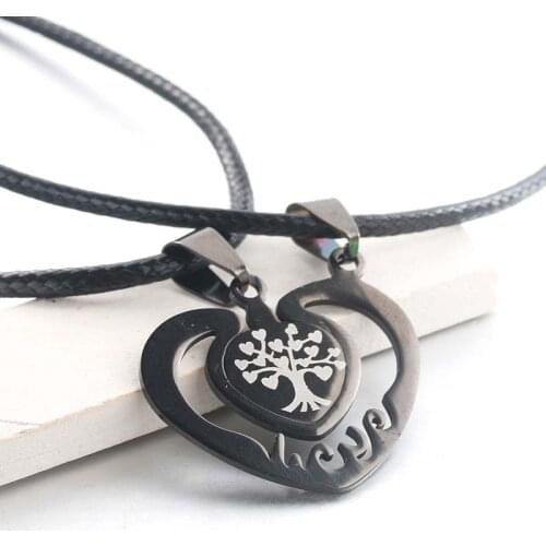 Love Style Male and Female Lovers Stainless Steel Love Tree Pendant Necklace Jewelry, Best Choice for Valentines Day Gifts