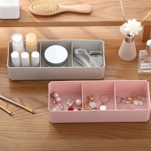 Plastic DIY Cosmetic Organizer Desk Decor Jewelry Container Storage Box Bins Makeup Casket Holder Office Desktop Case