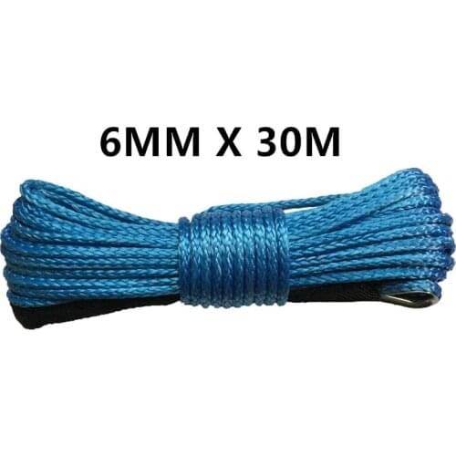 Free Shipping 1/4'' x 30m synthetic winch lines uhmwpe cable plasma rope with sheath car accessories