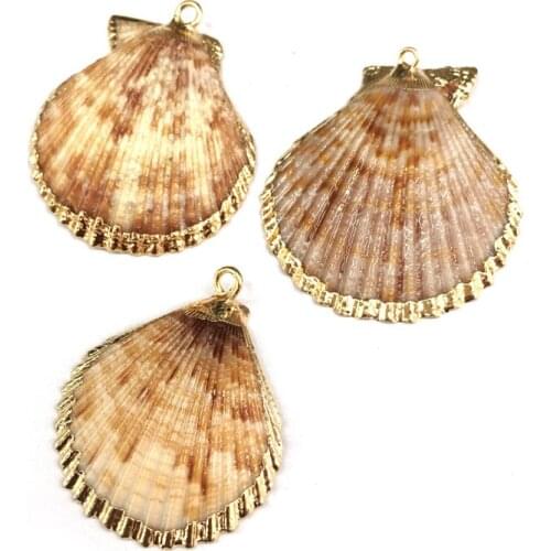 Sector Shell Pendant Natural Charms Necklace Pendants For Making Jewelry Neckalces Earring Bracelet Accessories Fit Gift