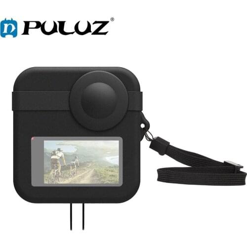 PULUZ For GoPro MAX Dual Len Caps Case Cover + Body Soft Rubber Frame Silicone Protective Case For GoPro MAX Camera Accessories