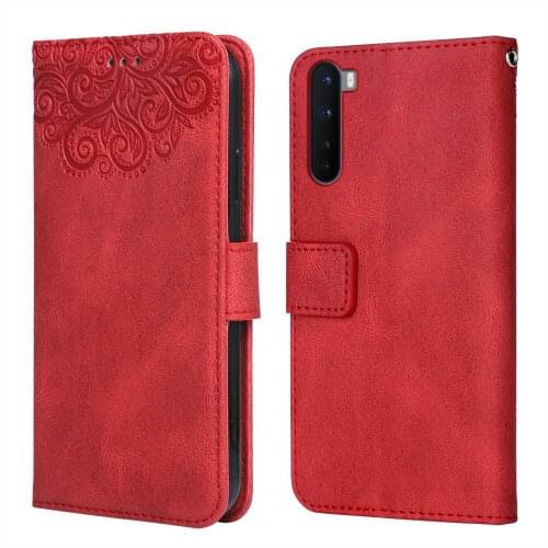 Luxury Leather Case for OnePlus Nord Flower Embossing Wallet Flip Phone Case for One Plus Nord Card Slot Funda