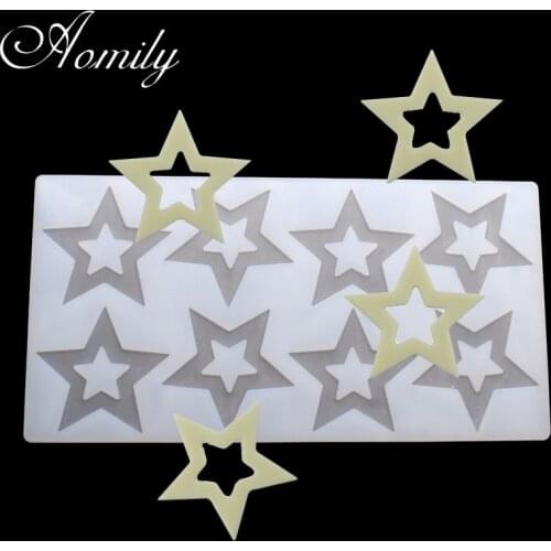 Amoliy Star Cake Chocolate Silicone Mold DIY Cake Topper Epoxy Mold Moldes De Silicona Para Reposteria Baking Accessories