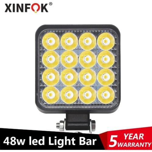 LED Fog Lights Spotlight for Cars Waterproof LED 12V-24V 6000K Lamp Car SUV Truck Driving 48W Square Bright Work Light