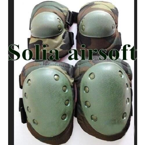 Tactical sport gear outdoor Knee Pads and Elbow Pads Protection Cycling Set Woodland Camo 4pcs/pack