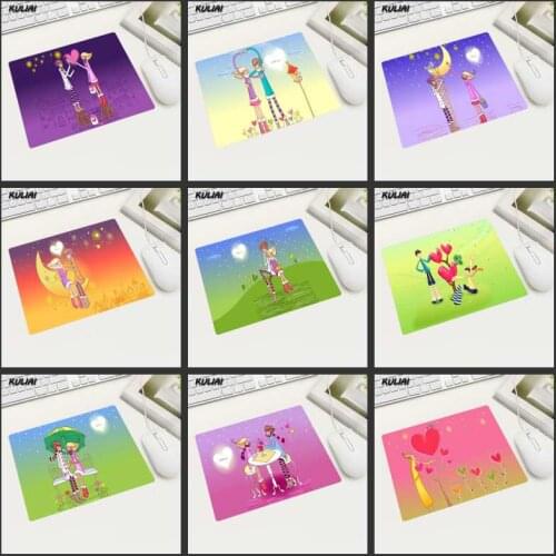 XGZ Colorful Love Family Print Mouse Pad Rectangular Small Size Rubber Slip Suitable for Home Desk Office Pc Gift To A Friend