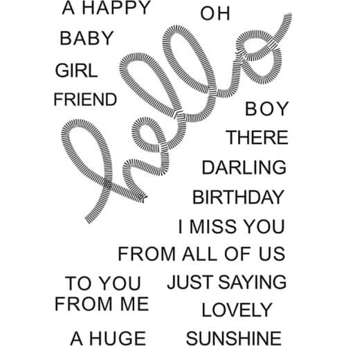 Card message word clear stamps for scrapbooking and card making