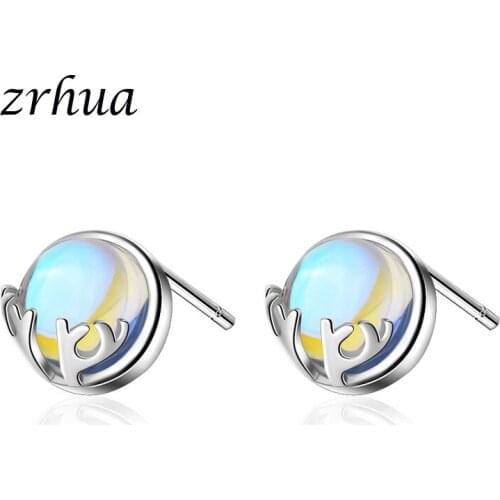 ZRHUA Authentic 925 Sterling Silver Dazzling Austrian Crystal Stud Earrings for Women & Girls Sterling-Silver-Jewelry Party Gift