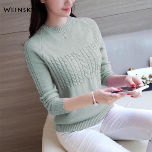 Casual Style Women Solid Knitted Sweater And Pullovers Full Sleeve Ladies Fashion Tops Autumn And Winter 2019