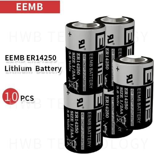 10PCS/lot EEMB ER14250 1/2AA 3.6V 1200mAH PLC lithium battery industrial instrumentation equipment and instruments battery