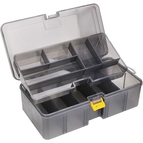 21.5*12*6.7cm Thickened Double Layer Lures Box PP Fittings Toolbox Plastic bead container component storage containers organizer