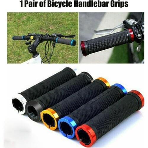 25# 2PCS Bike Mountain Road Cycling Bike Bicycle MTB Handlebar Cover Grips Smooth Soft Rubber Antislip Handle Grip Lock Bar End