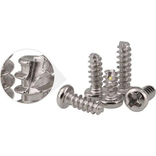 304 Stainless Steel Cross Round Head Self Tapping Screw Cutting Tail Flat Tail Accessories Daquan Self Tapping Screw M2 M2.6 M3