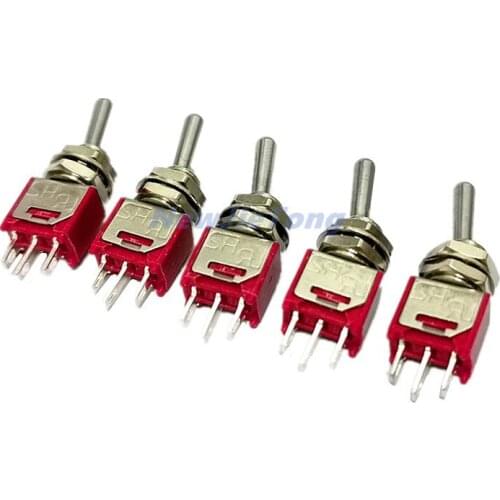 5pcs SH TS-4 ON-ON Maintained 3Pin 2 Position SPDT 5mm 1.5A 250VAC Panel Mount Sub-miniature Toggle Switches