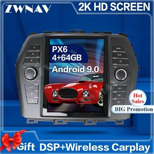 Tesla Style Screen Android 9.0 Car Multimedia Player For NISSAN Maxima 2016 car GPS Navigation Auto Audio Radio stereo head unit