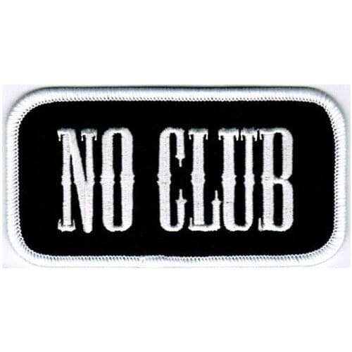 Free Shipping NO CLUB INDEPENDENT BIKER VEST EMBROIDERED IRON ON PATCH, MOTORCYCLE EMBLEM