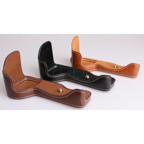 PU Camera case bag for Sony ILCE 6500 A6500 Camera Half Bag Bottom Case With Open battery Design Mirrorless System Camera