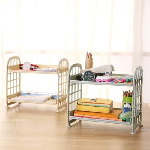 2 Layers Assemble Kitchen Desktop Living Room Plastic Finishing Shelf Bathroom Countertop Toilet Storage Shelf Organizer