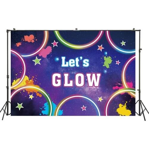 HUAYI Photography Backdrop Birthday Party Desserts Cake Table Decor Photo Background Lets Glow Prom Baby Shower BackdropW-3343