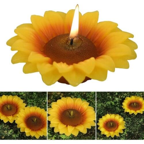 3D Handmade Simulation Magic Flower Sunflower Candles for Birthday Party Supplies and Wedding Favor