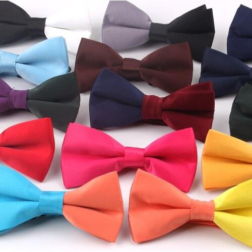New Classic Adjustable Tuxedo Solid Bow ties Mens Bow Tie For Men Women Yellow Bowtie For Business Wedding
