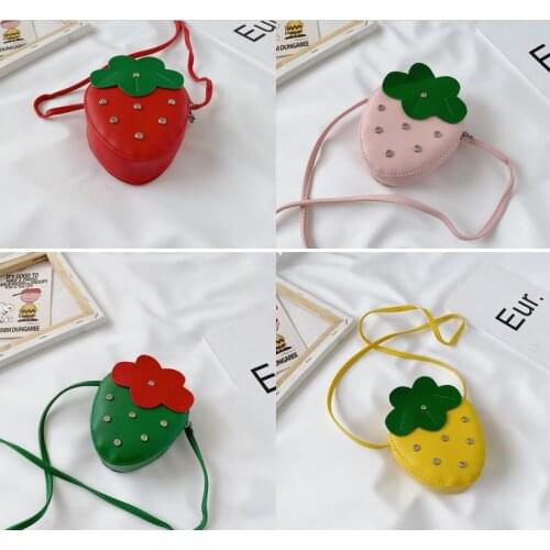 2020 Lovely Little Girls Crossbody Purse Fruit Shaped Shoulder Bag Chic Coin Purse for Daily Use Children Bags Summer