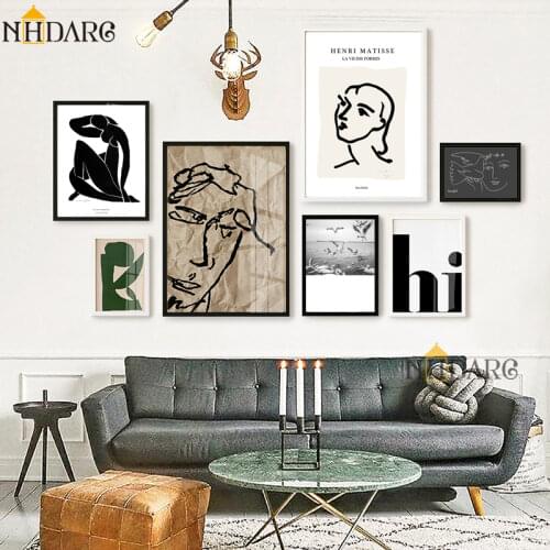 NHDARC Canvas Printings Fashion Retro Posters And Prints Painting Abstract Portrait Quote Wall Art Picture for Home Decor