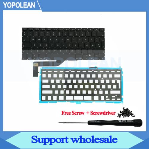 New Denmark Danish Keyboard With Backlight For Macbook Pro Retina 15" A1398 2012 2013 2014 2015 Years