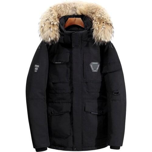 2020 NewThicken Winter Down Coat Men Fur Collar Warm Parka Men Casual ThickWaterproof Windproof White Duck Down Jacket