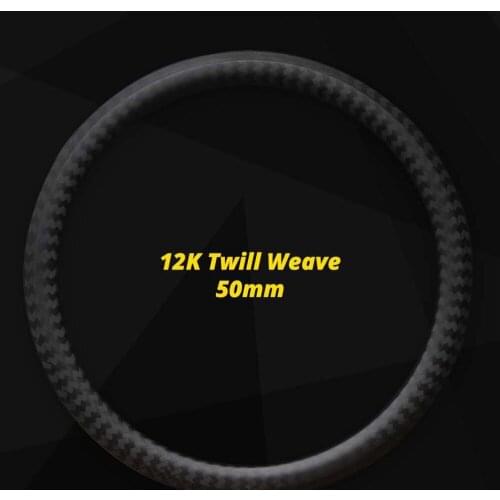 HULKWHEELS LightWeight 700*25C Road Bike Rim Clincher Tubular Tubeless For Road Bicycle 38/50/60/88mm 12K twill carbon fiber Rim