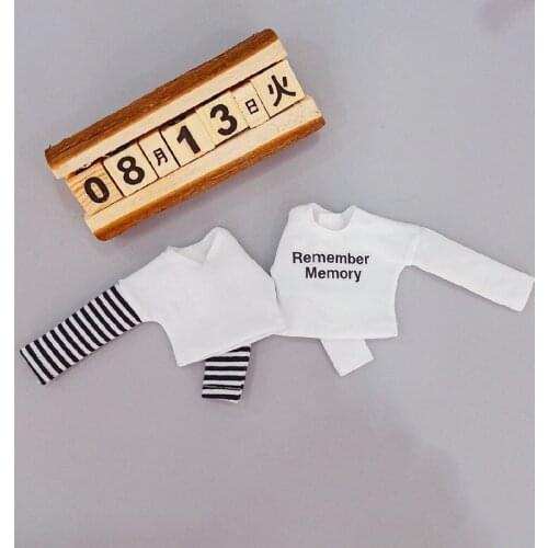 1pcs blyth Doll Clothing Casual Letter Long Sleeve T-shirt for Fit( blyth,pullip,barbies,azone,kurhn,1/6 Doll)