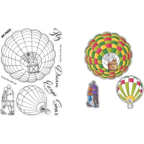 Clear Stamps And Cutting Dies Hot Air Balloon Up Go Away For DIY Scrapbook Photo Album Craft Card 2021 New
