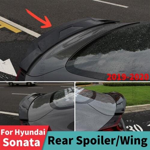 Splitter Diffuser Trunk Spoiler Body Kit Roof Rear Spoiler Wing Modified Styling Racing Boot Lip For Hyundai Sonata 2019 2020