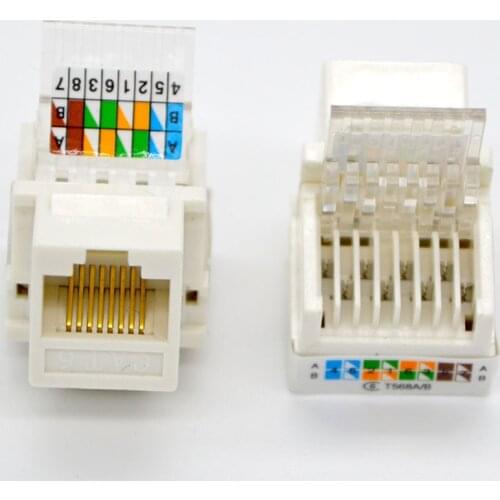 2pcs New RJ45 Network Connector CAT5E CAT6 Network Module Six types of Gigabit free line Module Jack Special Sales Free Shipping