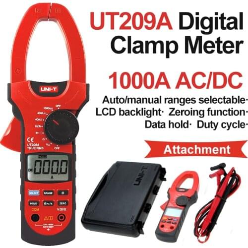 Unit 1000A Amperometric Current Clamp Meter AC DC Collector Pliers Non-Contact Tester Data Hold Auto Off Tool for an Electrician