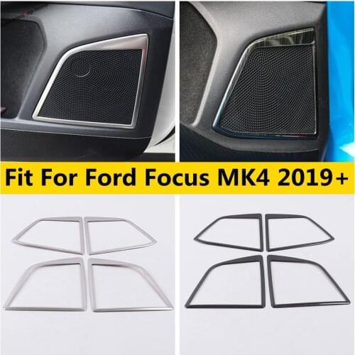 Car Inner Door Stereo Speaker Sound Loudspeaker Cover Trim For Ford Focus MK4 2019 - 2021 Stainless Steel Interior Accessories