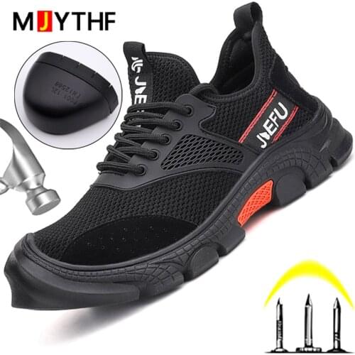 High Quality Indestructible Safety Shoes Men Boots Steel Toe Shoes Breathable Work Shoes Sneakers Male Industrial Shoes Security