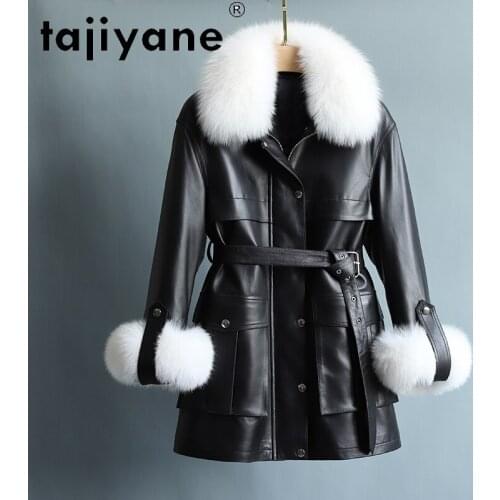 Tajiyane Real Sheepskin Jackets for Women White Duck Down Coats Woman Natural Fox Fur Collar Parkas High Quality Casaco TN1197
