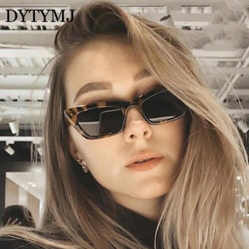 DYTYMJ Small Frame Cat Eye Sunglasses Women 2021 Fashion Small Square Sunglasses for Woman Luxury Brand Vintage Shades for Women