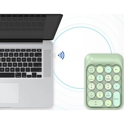 2.4G Number Pad Portable Mini Wireless 18-Key Financial Accounting Numeric Keypad Keyboard Extensions for Data Entry