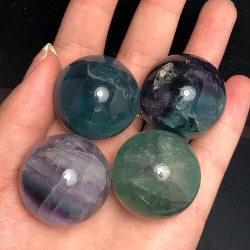 4Pcs Fluorite sphere christmas decor crystal sphere christmas gift crystal ball christmas decorations for home